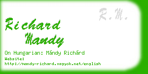 richard mandy business card