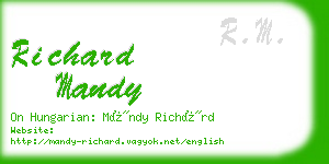 richard mandy business card